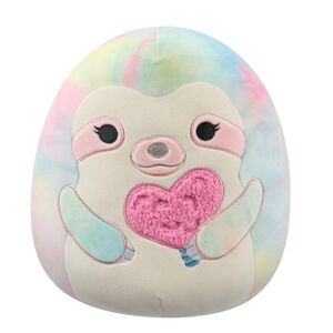 LARGE Squishmallows Official 20inch Whim the Rainbow Sloth Holding Cotton Candy